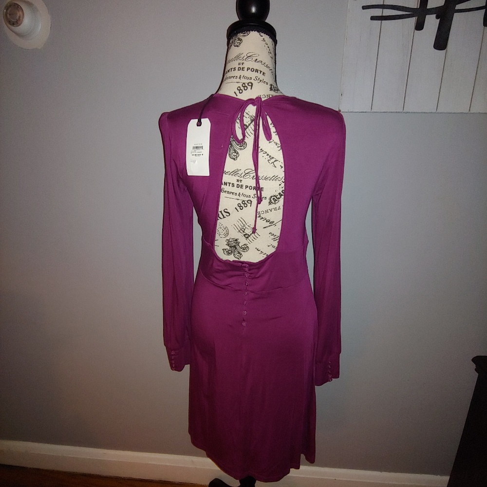 Plum Woven Cotton Dress Party Dress